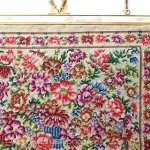 ヴィンテージ　バッグ 総刺繍お花 プチポアン