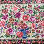 ヴィンテージ　バッグ 総刺繍お花 プチポアン
