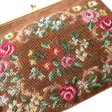 （画像用） ビンテージ　バッグ ローズ刺繍プチポアン