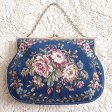 （画像用） ヴィンテージ　バッグ　 プチポアン花刺繍　特大！