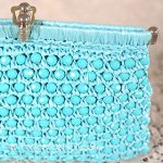 ヴィンテージ　バッグ　 イタリア製　ターコイズ