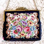 アンティークバッグ　刺繍 オーストリア製　プチポアン