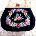 ヴィンテージバッグ（大） プチポアン　お花リース