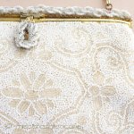 ヴィンテージバッグ仏製 ビーズ総刺繍 お花