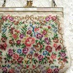 アンティークバッグ プチポアン　花刺繍