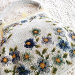 ビンテージバッグ　花刺繍 プチポアン　セルロイド