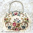 （画像用） ビンテージバッグ　刺繍 プチポアン　花ブーケ