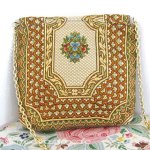 ヴィンテージバッグ 伊製パンジー・スミレの花