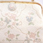 ヴィンテージ　バッグ 仏製ビーズ総刺繍お花