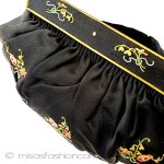 ヴィンテージバッグ　仏製 フラワーブーケ・花刺繍