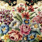 アンティークバッグ　 プチポアン　花刺繍