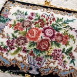 アンティークバッグ 総刺繍お花プチポアン