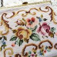 （画像用） ビンテージバッグ　ローズ プチポアン　お花刺繍