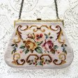 （画像用） ビンテージバッグ　ローズ プチポアン　お花刺繍