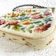 （画像用） ヴィンテージバッグ刺繍 花プチポアン・脚付き