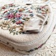 （画像用） ヴィンテージ　バッグ プチポアン花刺繍　特大！