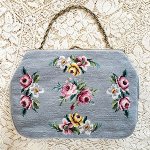 ヴィンテージバッグ（大） プチポアンお花刺繍