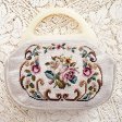 （画像用） ヴィンテージ花刺繍バッグ セルロイド製フレーム