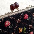 （画像用） ビンテージバッグ（大） ローズ花プチポアン刺繍