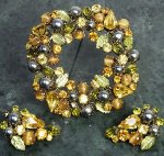 豪華Austriaオーリストア製 ブローチ＆イヤリングセット