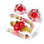 アンティークジュエリー ツバキのお花　セット