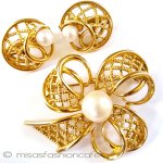 Trifari　 トリファリ パールりぼんセット