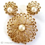 Trifari　 トリファリ パール金花　セット