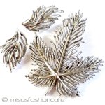 Trifari　 トリファリ 銀葉セット　1960's