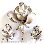 Trifari　 トリファリ 銀のローズ・セット