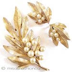 トリファリTrifariセット パール・オリーブの金葉