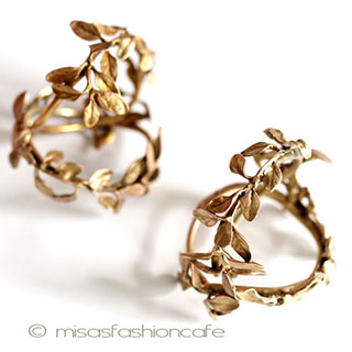 マイケルミショー　ハーブ金葉 ナプキンリング　４個セット