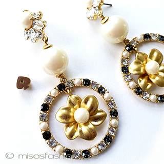 ケイトスペード　ピアス パールお花ドロップ