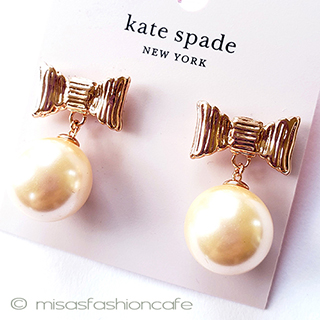 ケイトスペード　ピアス パールRoseGoldリボン