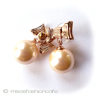 ケイトスペード　ピアス パールRoseGoldリボン
