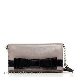 Kate Spade グレーxBLK リボン Kate Spade グレーxBLK リボン