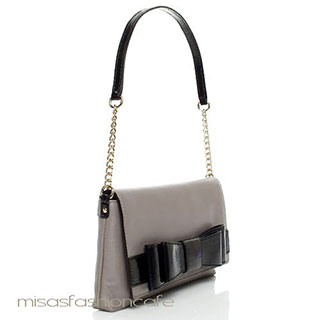 Kate Spade　 グレーｘBLK リボン