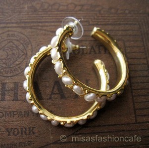 KJL フープ ピアス パール Mサイズ KJL フープ ピアス パール Mサイズ