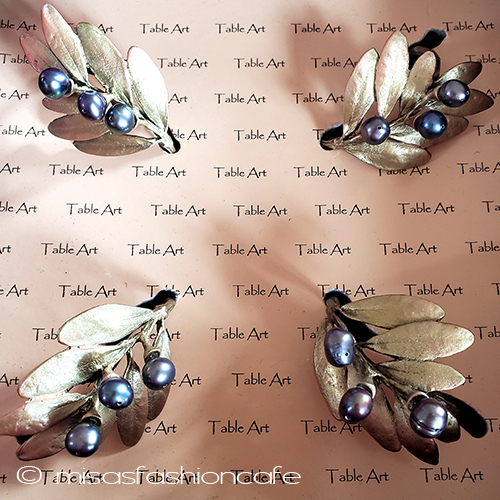 （画像用） マイケルミショー真珠オリーブ ナプキンリング　４個セット