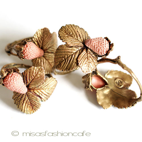 （画像用） マイケルミショー苺いちご再販 ナプキンリング　４個セット