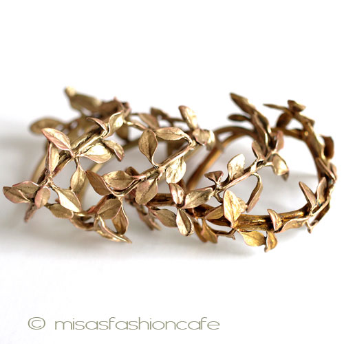 （画像用） マイケルミショー　ハーブ金葉 ナプキンリング　４個セット