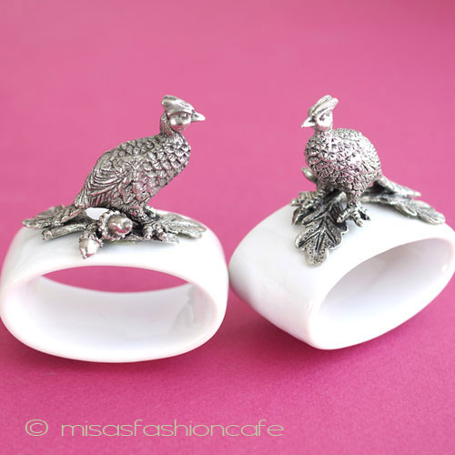 （画像用） キジ鳥＆どんぐり　セット ナプキンリング２個