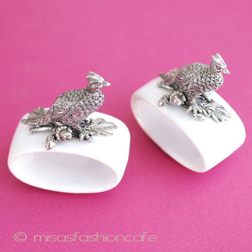 （画像用） キジ鳥＆どんぐり　セット ナプキンリング２個