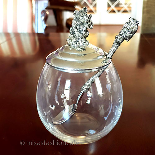 （画像用） 親子熊　クマの蜂蜜 スプーン付ガラス容器