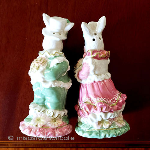 （画像用） ラビットうさぎ夫婦（花束） 塩コショウ調味料セット