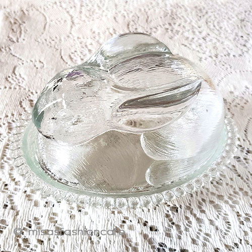 （画像用） ラビット・うさぎ（大） 蓋付き容器ガラスボウル