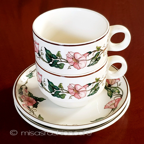 （画像用） ビレロイ＆ボッホ　朝顔の花 カップ＆ソーサー2セット