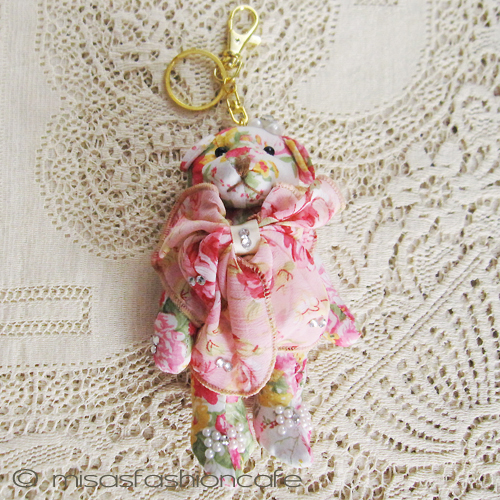 （画像用） クマさんチャーム 　ピンク・フラワー・リボン