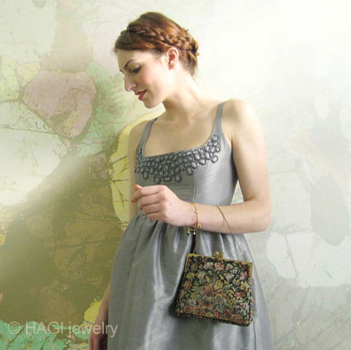 （画像用） HAGI ブレスレット 天然シトリン・オニキス・真珠