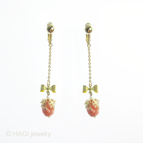 （画像用） HAGI ピアス・イヤリング 　リボン ベリー