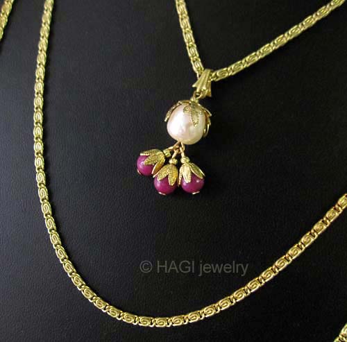 （画像用） HAGI ネックレス あざみの花・3連